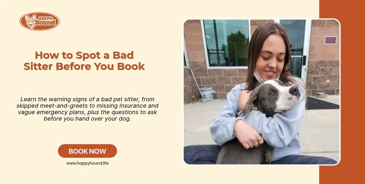 Dog and pet sitter meeting for the first time during a meet-and-greet